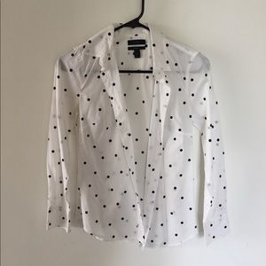Jcrew poked dot button-down blouse